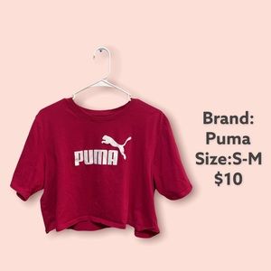 Red Puma Crop top Shirt